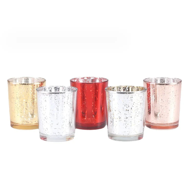 2026 Hot Sale Christmas Electroplated Silver Spray Color Candle Jars Creative Starry Sky Candles Wax Cup for Candle Making