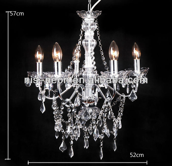 Decorative Lamp Golden Brass Acrylic 5 Lights Chandelier Lighting Modern Chandelier