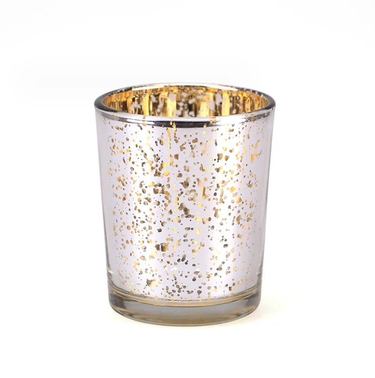 2026 Hot Sale Christmas Electroplated Silver Spray Color Candle Jars Creative Starry Sky Candles Wax Cup for Candle Making