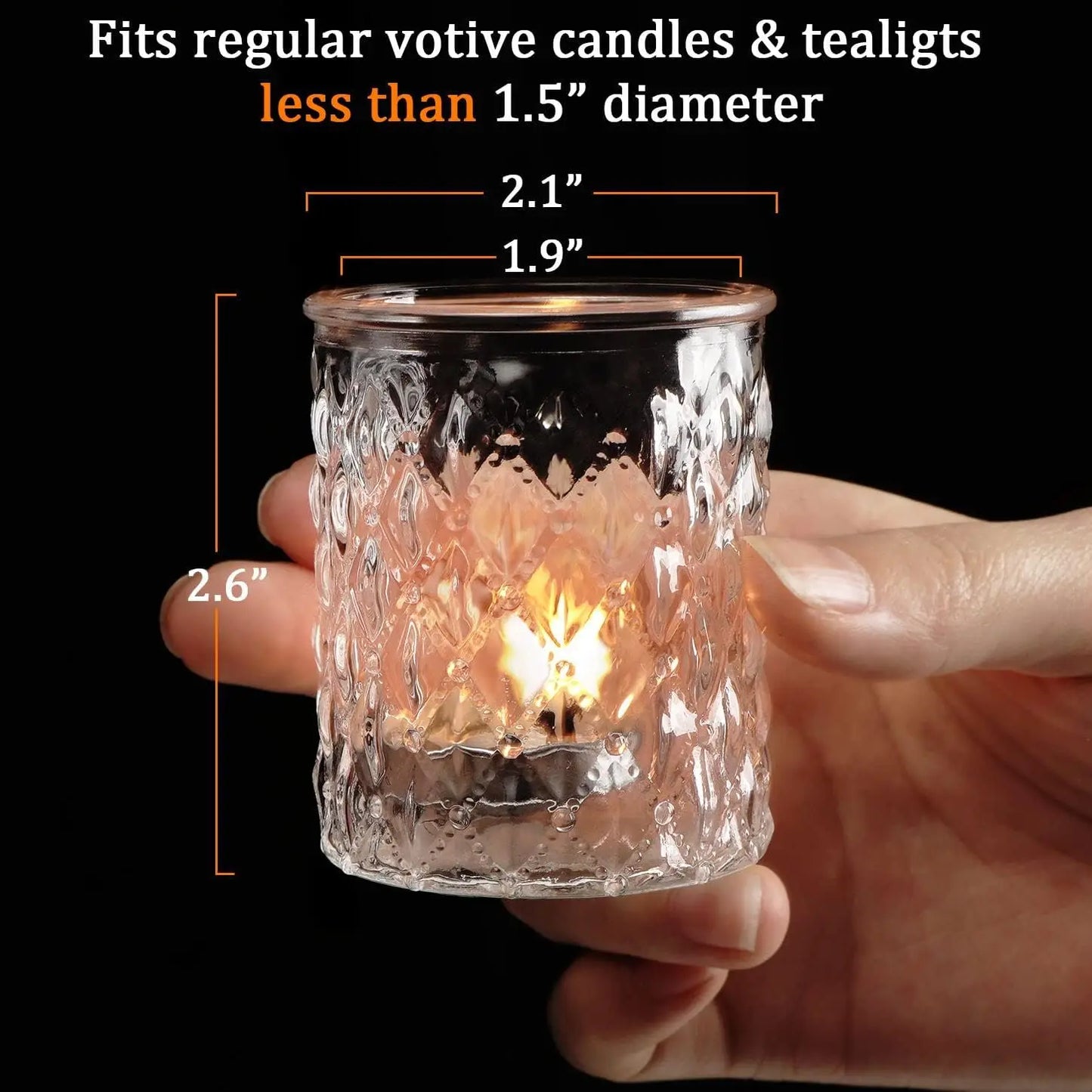 Set of 12 Clear Votive Glass Cup for Party Decorations, Mercury Empty Glass Candle Holder for Table Centerpiece Wedding Decor