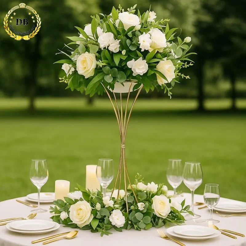 Table Decorations 65cm Gold Flower Stand Modern Metal Centros De Mesa Para Boda Wedding Centerpieces for Decoration