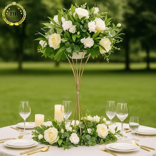 Table Decorations 65cm Gold Flower Stand Modern Metal Centros De Mesa Para Boda Wedding Centerpieces for Decoration