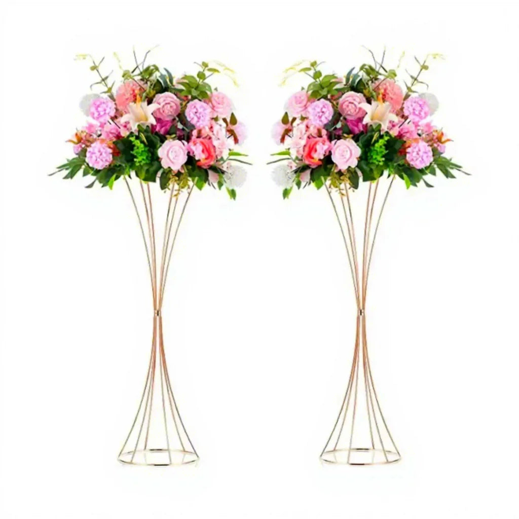 Premium Tall Metal Gold Flower Vase for Floral Arrangement Modern Centre De Table De Mariage Wedding Centerpieces for Event
