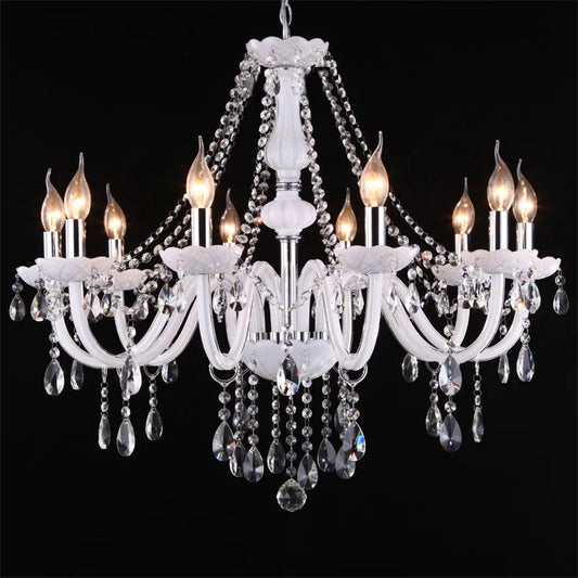 European Modern Simple Crystal Chandelier Candle Pendant Lighting for Living Room Bedroom Dining Room Study Home Decor Wholesale