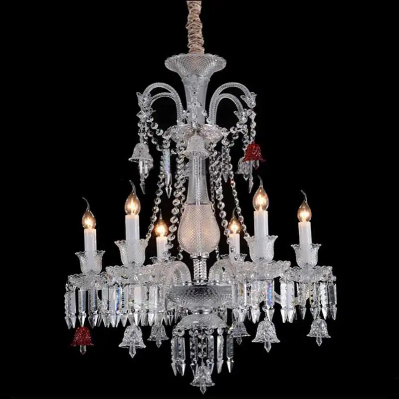 Luxury K9 Crystal Chandelier Large Candle Crystal Lamp Room Decor Pendant Lights for Wedding Elegant Cristal Lustre Chandelier