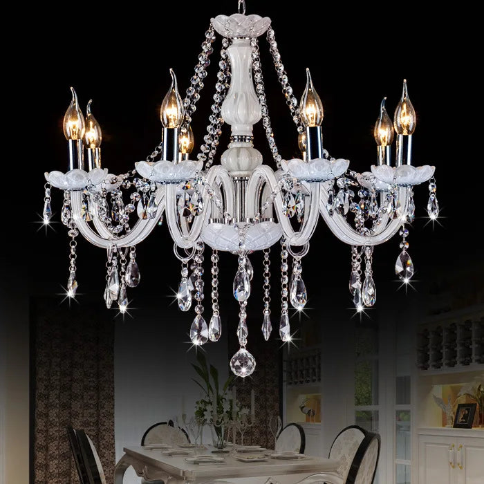 European Modern Simple Crystal Chandelier Candle Pendant Lighting for Living Room Bedroom Dining Room Study Home Decor Wholesale