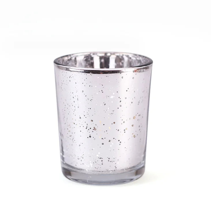 2026 Hot Sale Christmas Electroplated Silver Spray Color Candle Jars Creative Starry Sky Candles Wax Cup for Candle Making