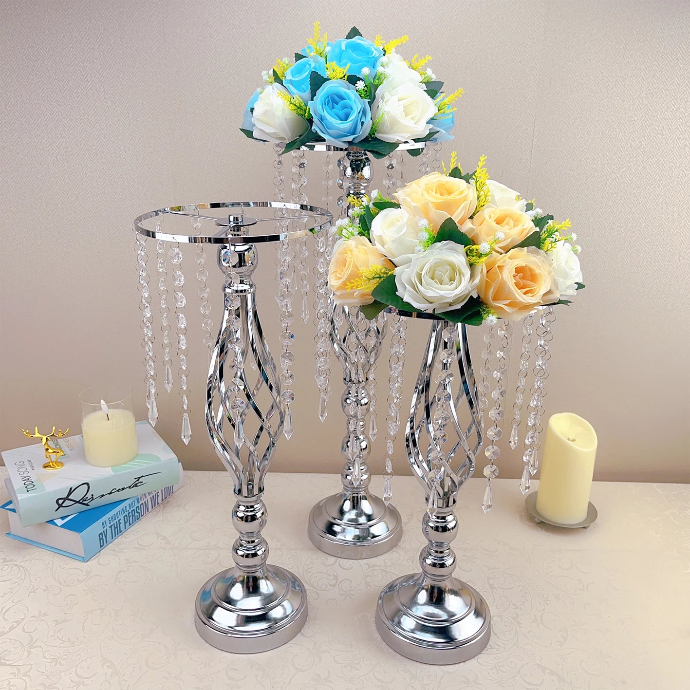 Elegant Metal Gold Table Centerpieces for Banquet Styling Wedding Soporte Para Plantas Flower Stand for Table Decor