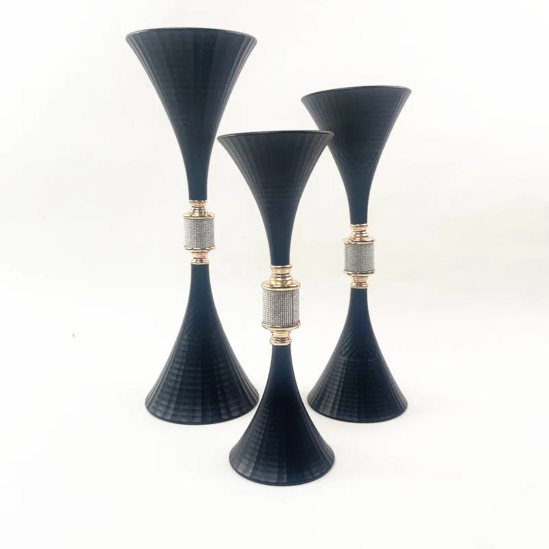 Commercial Grade Table Decor for Celebrations Tall Metal Black Vases a Fleurs Flower Vase Wedding Table Centerpieces