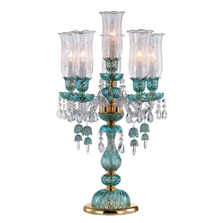 Modern Crystal Table Lamp Luxury K9 Glass Prisms LED Desk Light Adjustable Brightness for Bedroom Study Room Task Lighting