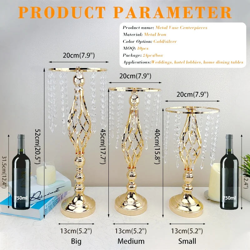 Elegant Metal Gold Table Centerpieces for Banquet Styling Wedding Soporte Para Plantas Flower Stand for Table Decor