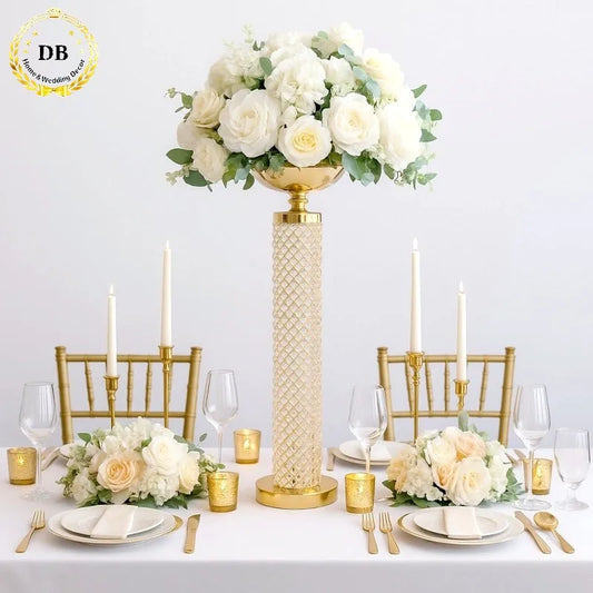 Customized Event Table Centerpieces Luxury Crystal Metal Centros De Mesa Para Boda Wedding Centerpieces for Table Decoration