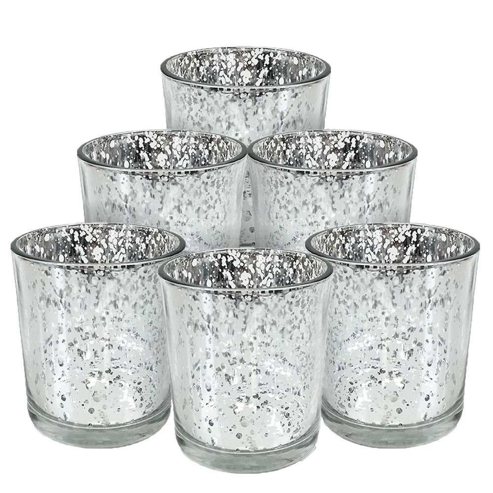 Mercury Glass Votive Tealight Candle Holders Handmade by GOLDENWELL for Weddings Parties and Home Decor