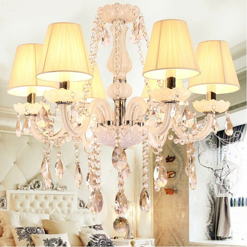 European Modern Simple Crystal Chandelier Candle Pendant Lighting for Living Room Bedroom Dining Room Study Home Decor Wholesale
