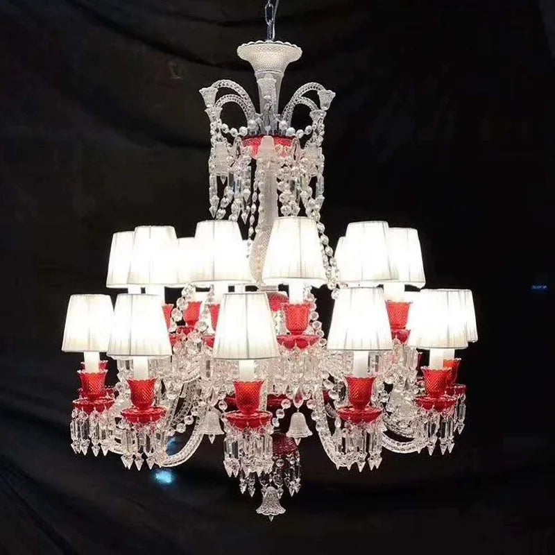 Luxury K9 Crystal Chandelier Large Candle Crystal Lamp Room Decor Pendant Lights for Wedding Elegant Cristal Lustre Chandelier