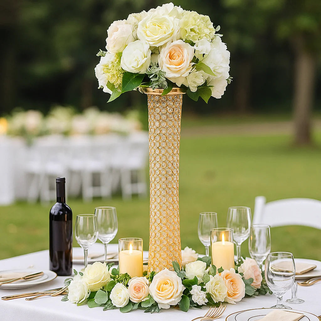 Customized Event Table Centerpieces Luxury Crystal Metal Centros De Mesa Para Boda Wedding Centerpieces for Table Decoration