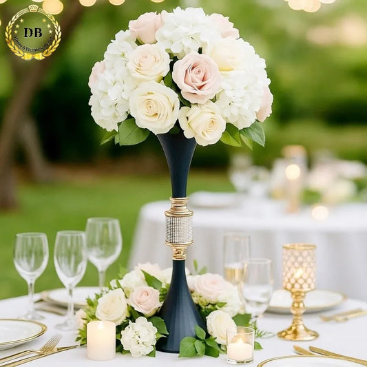 Commercial Grade Table Decor for Celebrations Tall Metal Black Vases a Fleurs Flower Vase Wedding Table Centerpieces