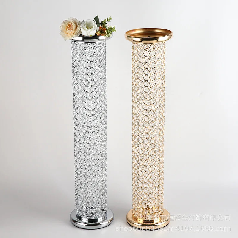 Customized Event Table Centerpieces Luxury Crystal Metal Centros De Mesa Para Boda Wedding Centerpieces for Table Decoration