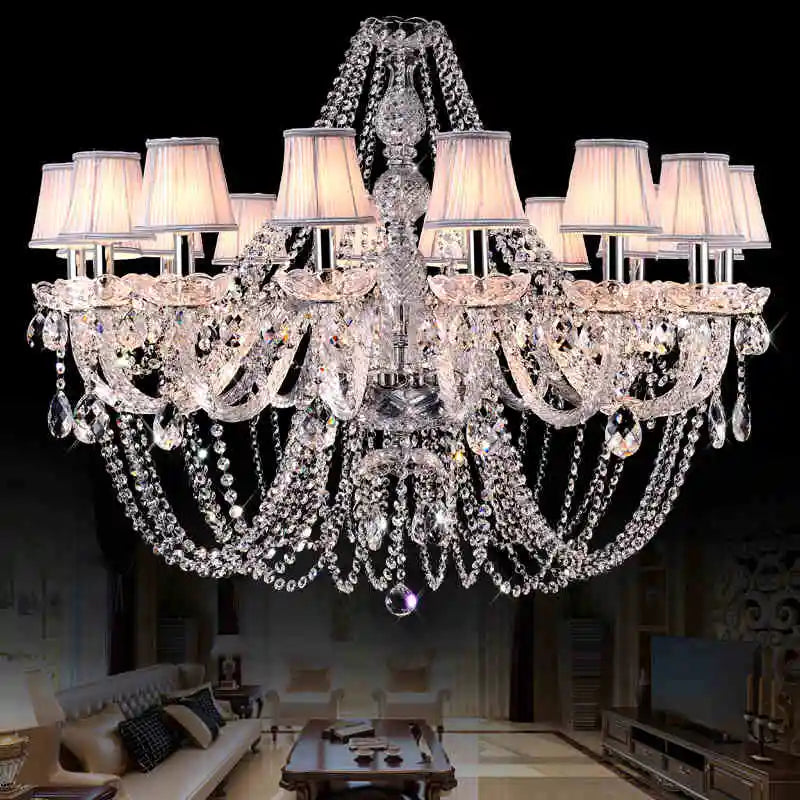 European Crystal Chandelier Living Room Bedroom Dining Room Lamp Atmosphere Candle Lamps Glass Crystals for Chandeliers LED Lamp