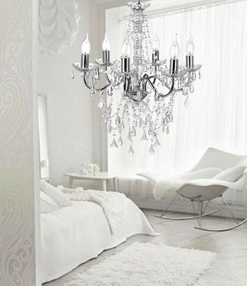 Decorative Lamp Golden Brass Acrylic 5 Lights Chandelier Lighting Modern Chandelier